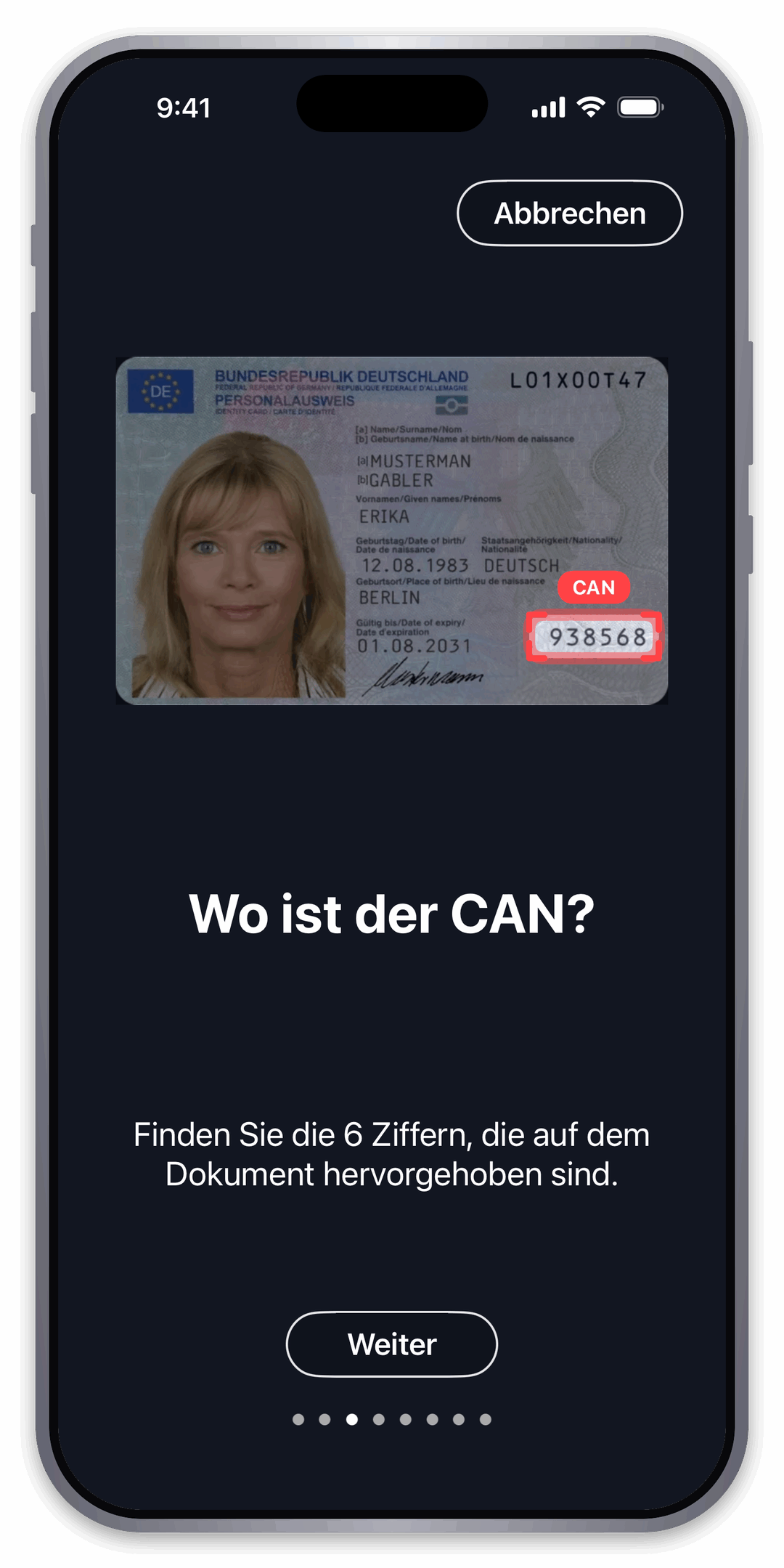 CAN auf dem Ausweis finden