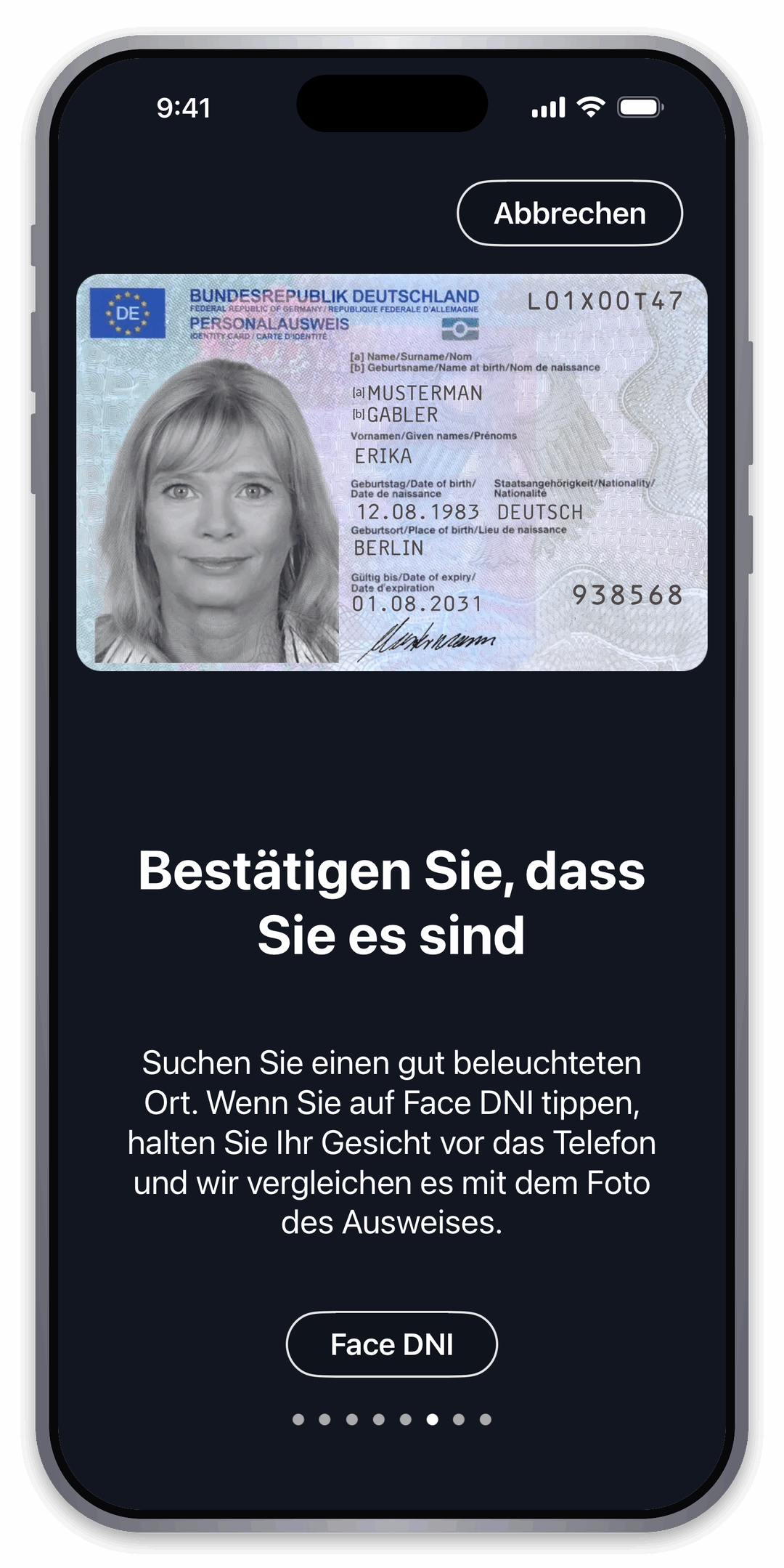 Identität bestätigen