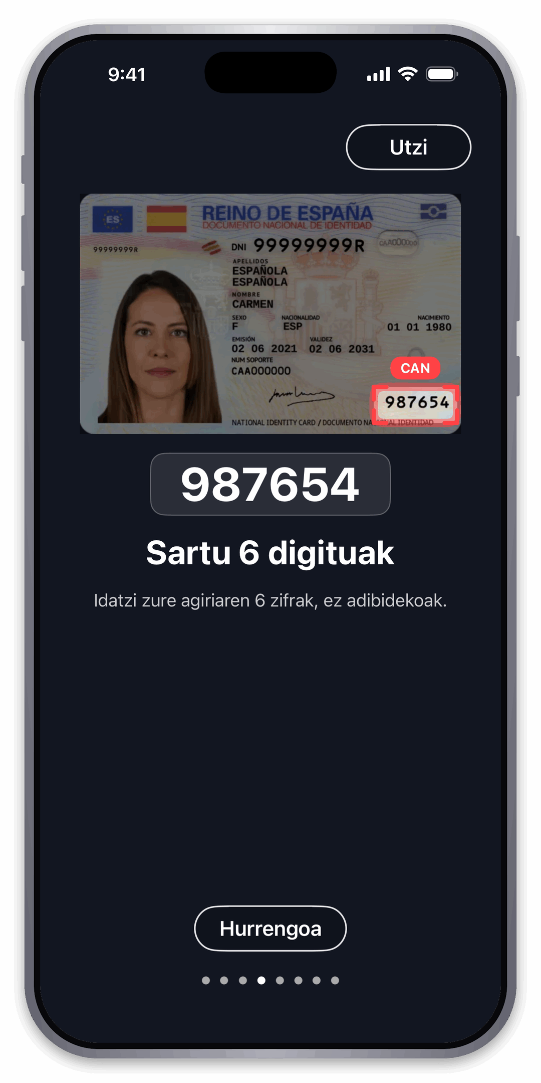 Sartu CAN kodea