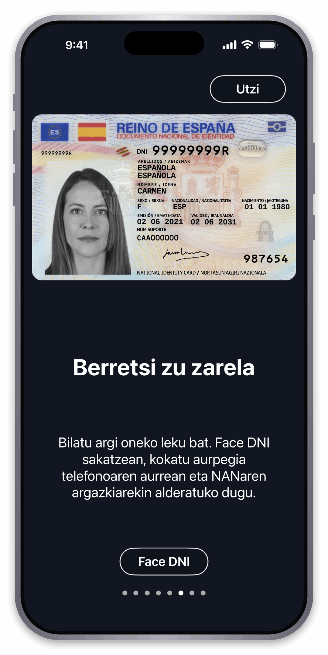 Egiaztatu zure nortasuna