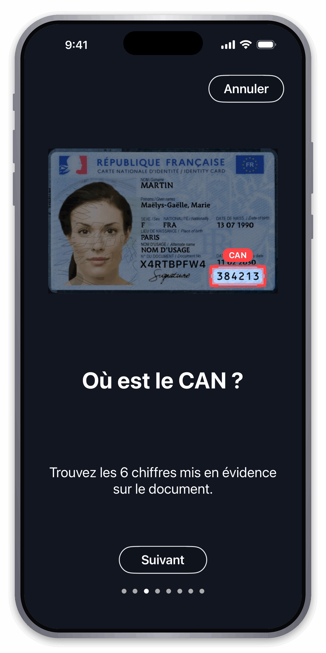 Trouvez le CAN sur votre CNIe