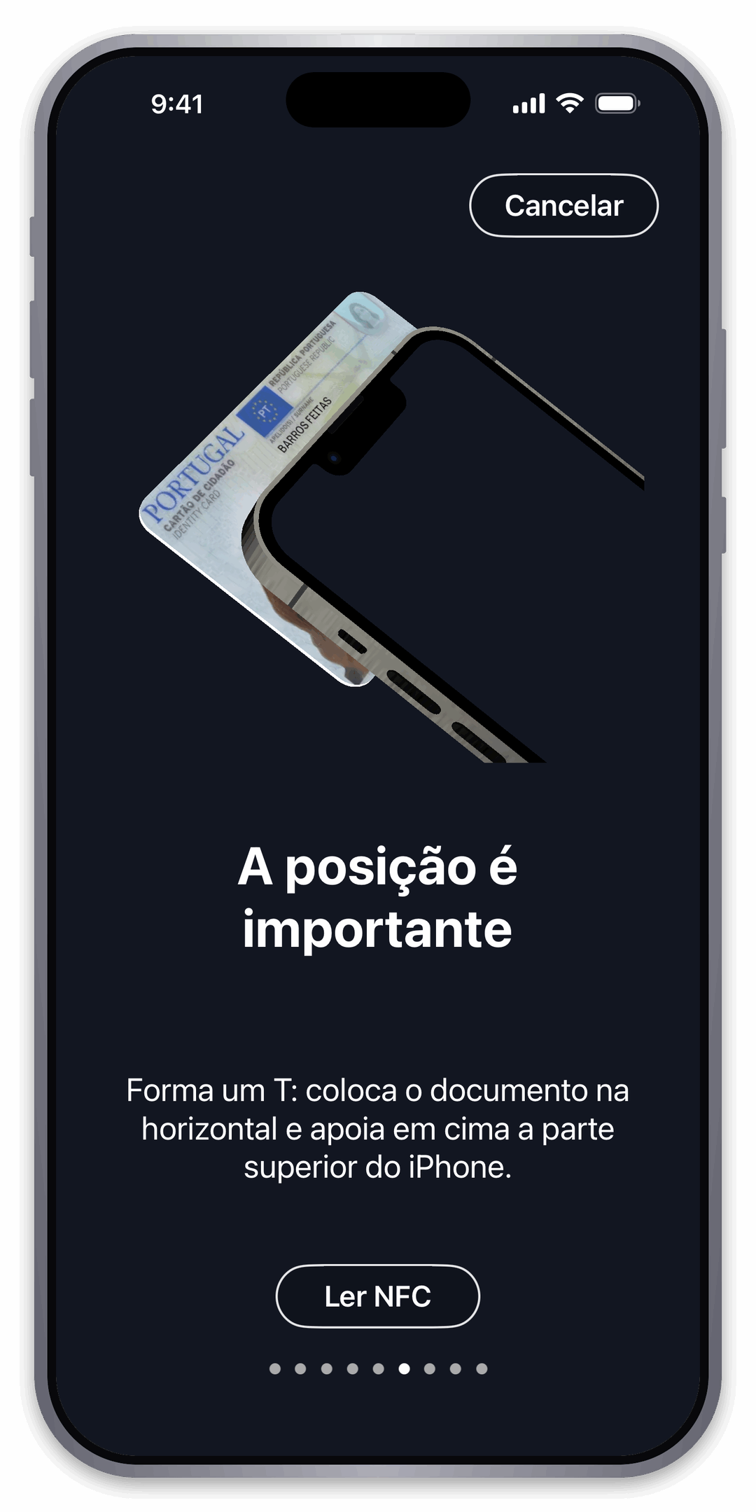 Posicione corretamente o cartão
